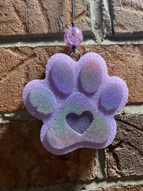 Iridescent Heart With Dog Paw